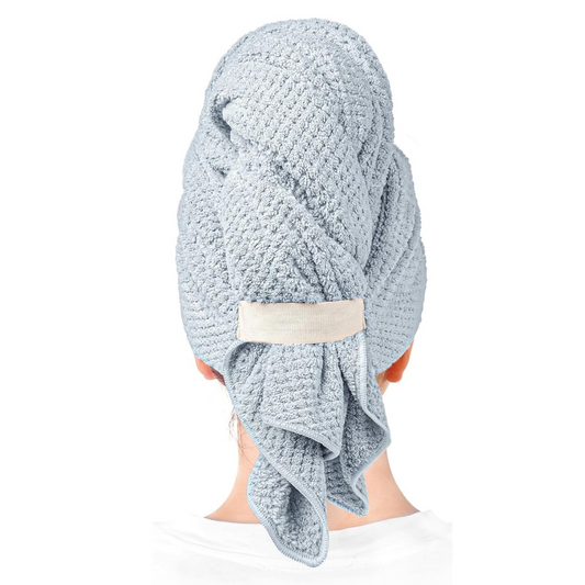 Large Microfiber Hair Towel- Blue