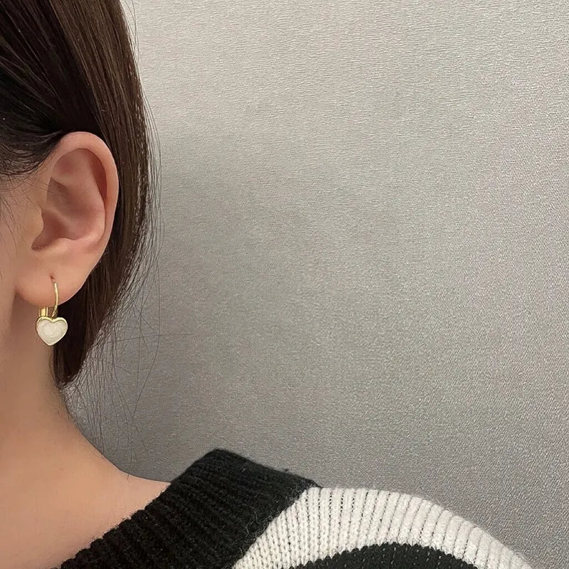 18k Gold Plated Heart Hoop Earrings