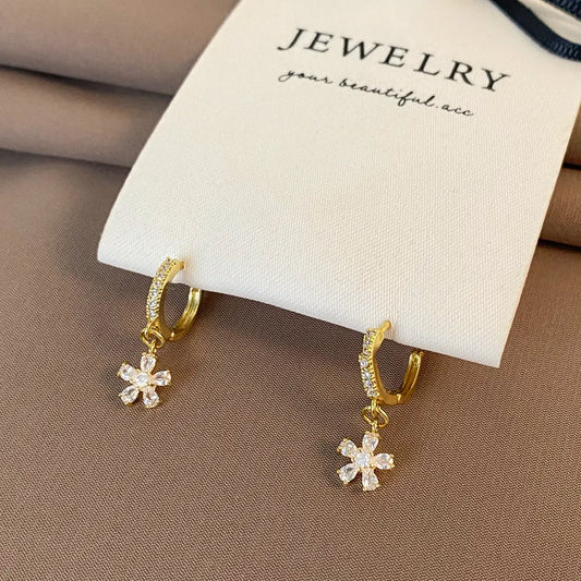 Zircon Flower Earrings