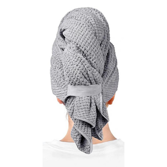 Large Microfiber Hair Towel- Grey