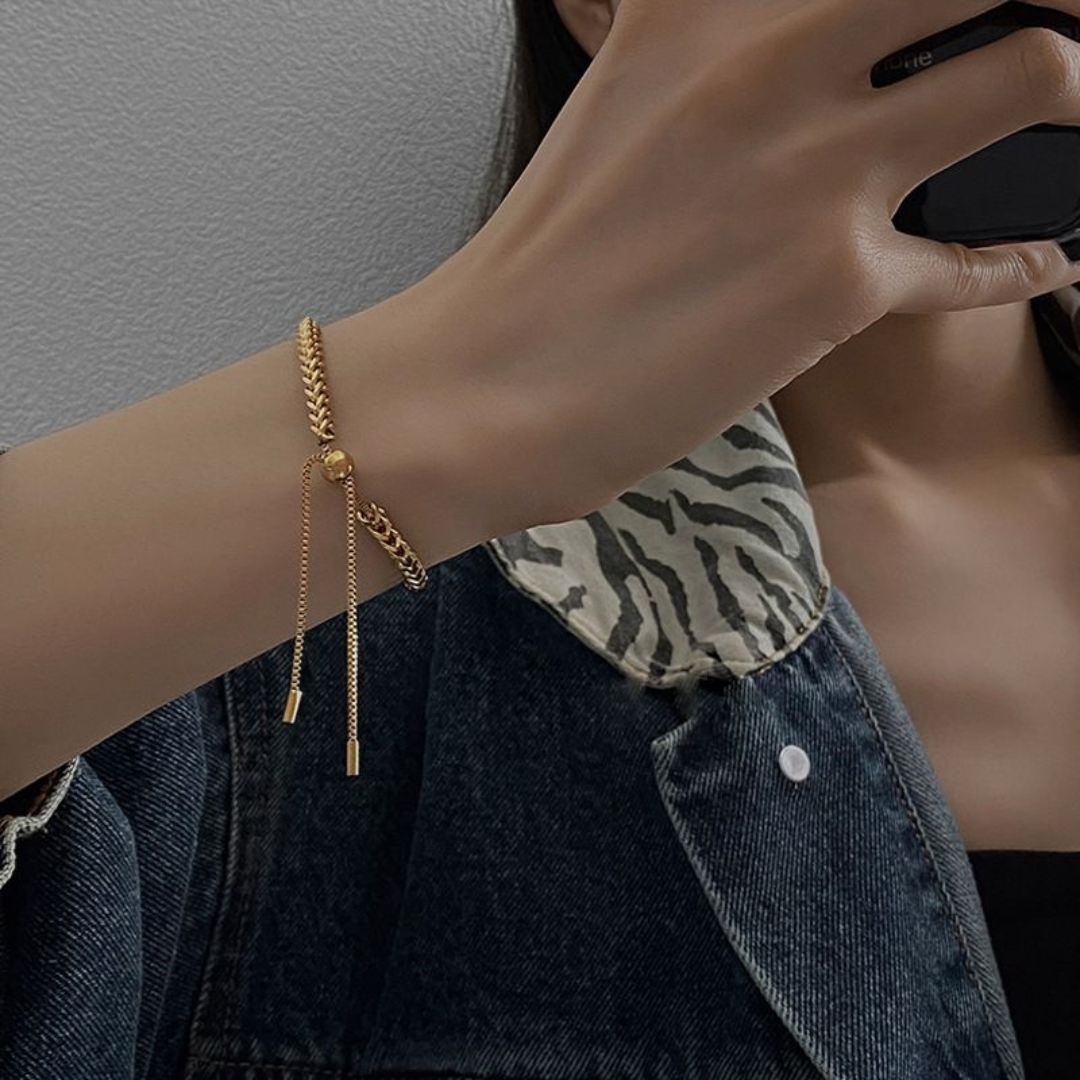 18K Gold Plated Bracelet with Adjustable Strap