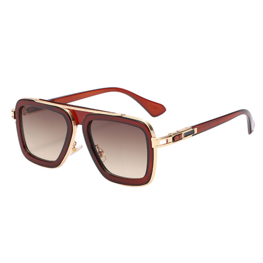 Vintage Square Sunglasses - Brown