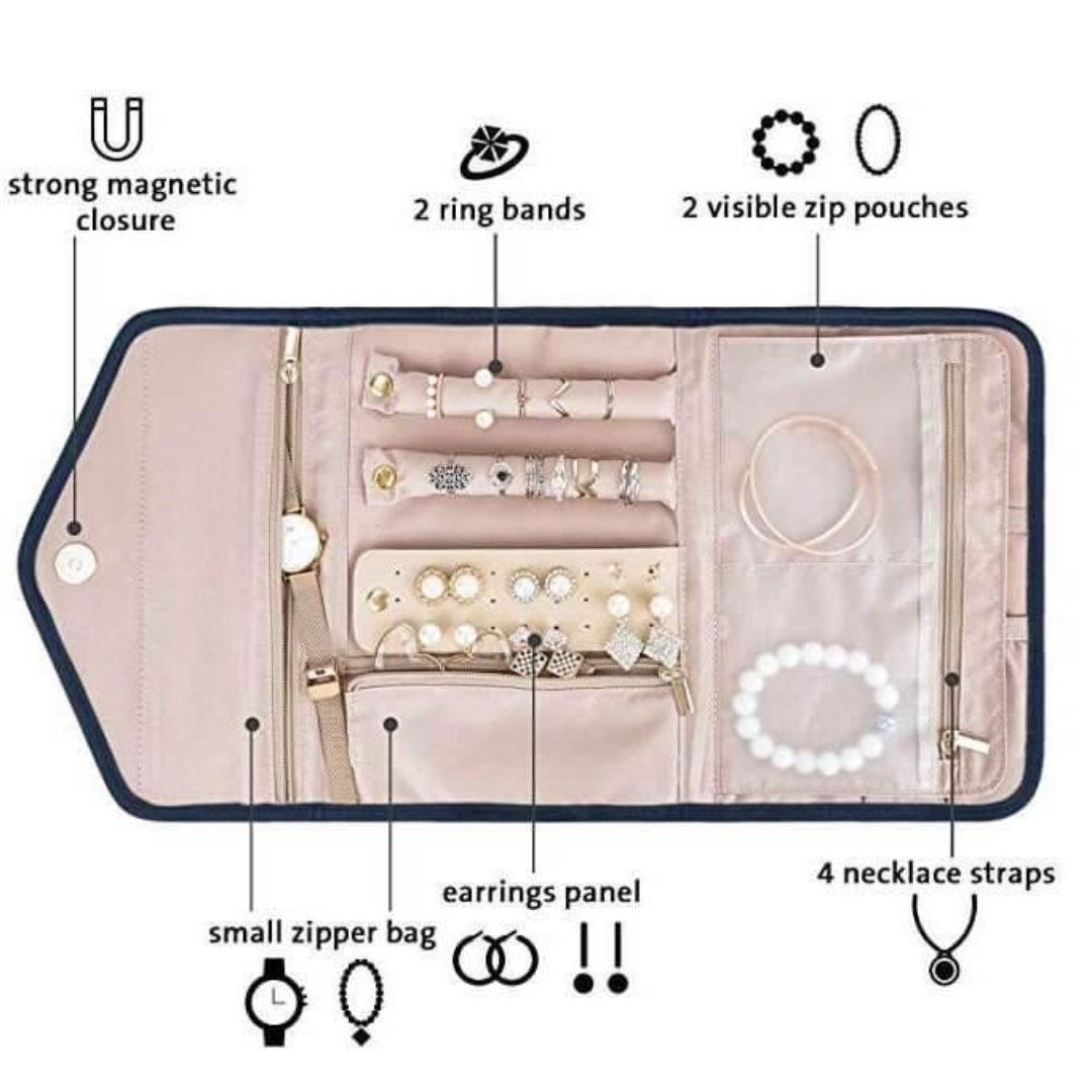 Kandy Rose Foldable Soft Jewellery Organizer- Large
