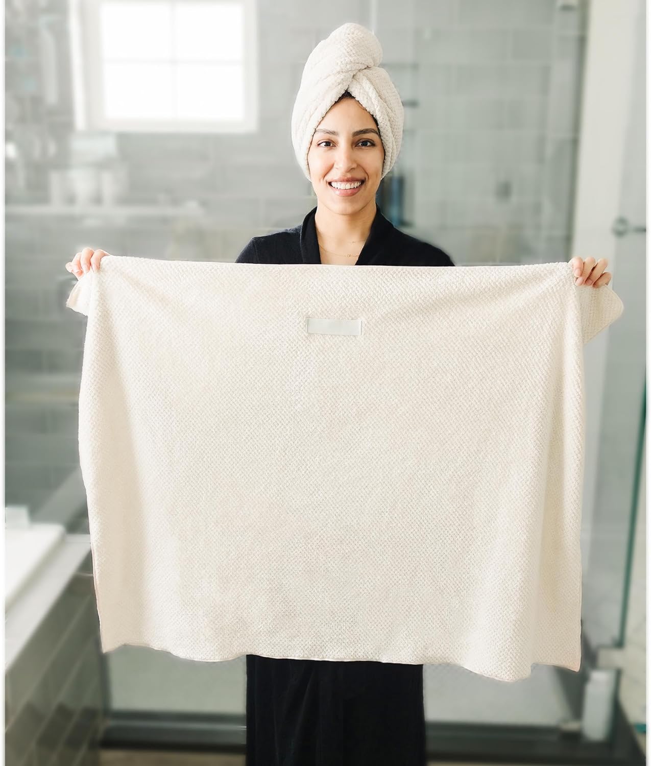 Large Microfiber Hair Towel- Grey