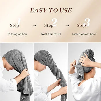 Large Microfiber Hair Towel- Pink