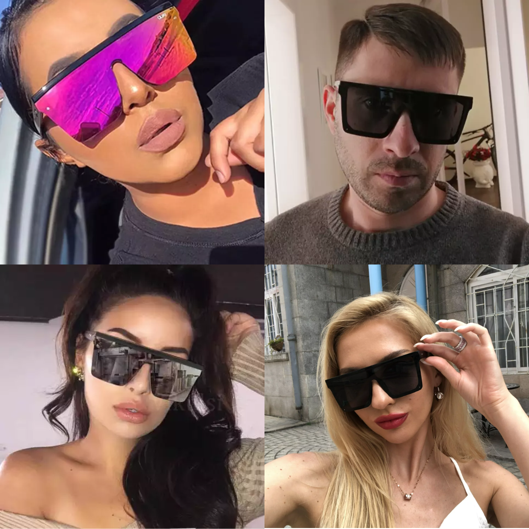 Luxury Oversized Square Sunglasses- Black