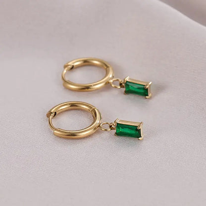 Stainless Steel Square Drop Earrings