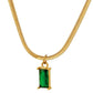 Square Emerald Chain Necklace