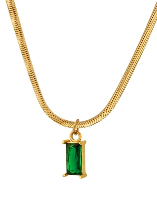 Square Emerald Chain Necklace