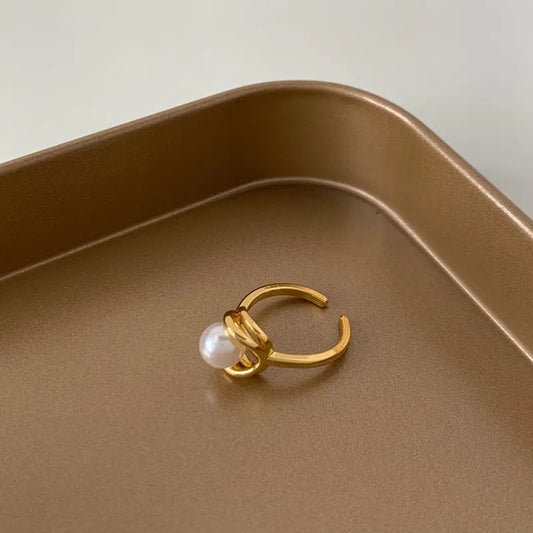 18K Gold Plate Paris Pearl Ring