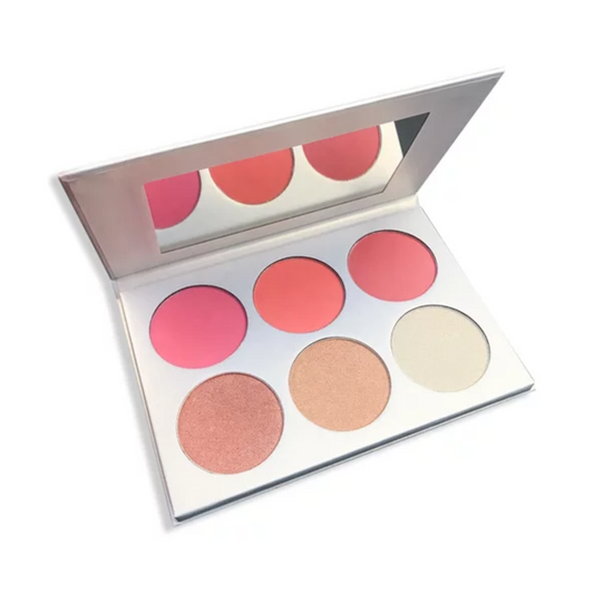 6 Colour Blush and Highlighter Palette